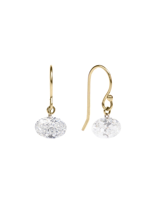 Floating Oval 2 Carat Earrings