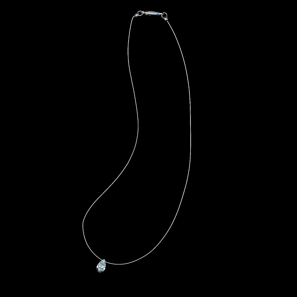 Pear Shaped “Naked” Diamond Pendant