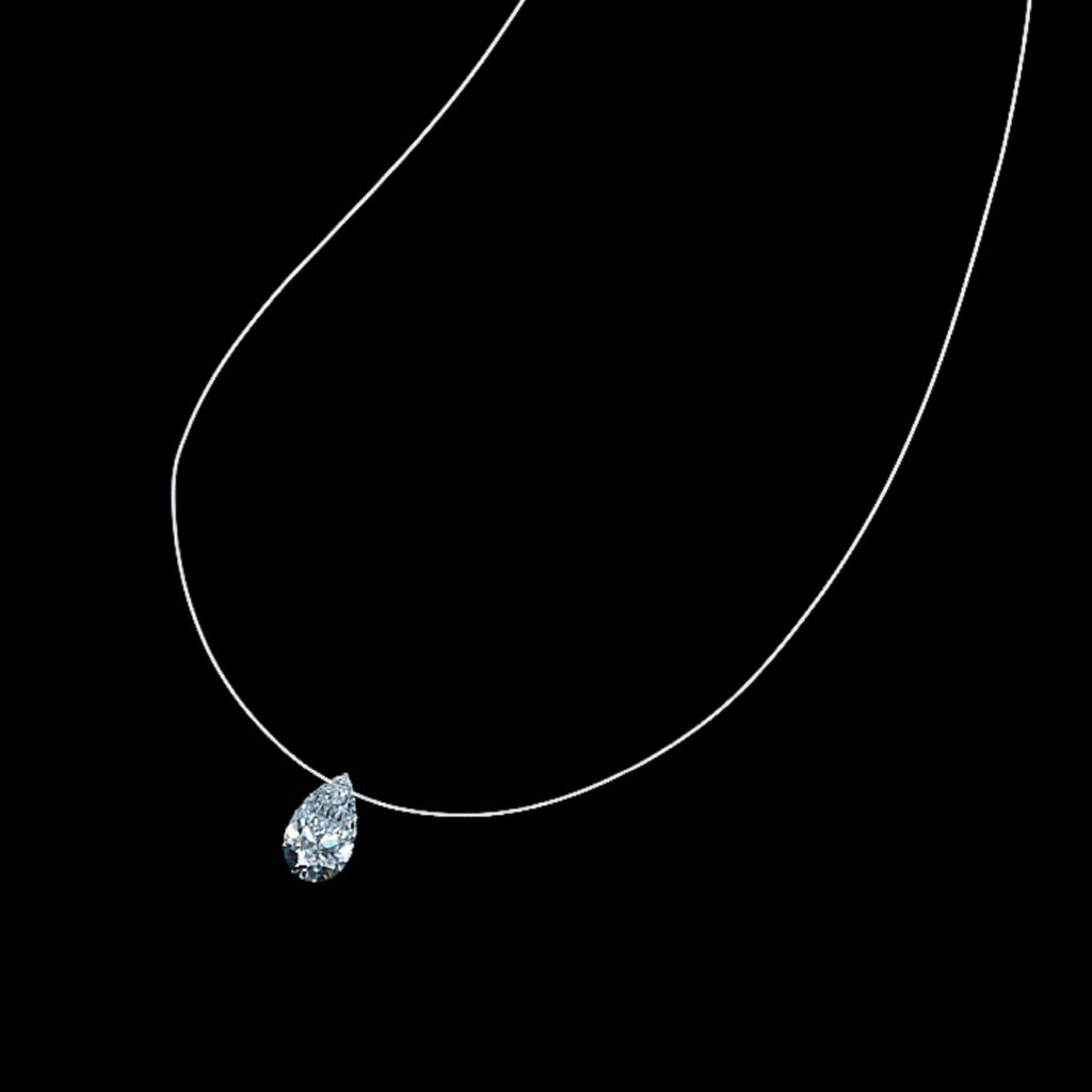 Pear Shaped “Naked” Diamond Pendant