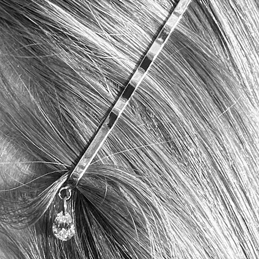 Classic Rhodium Plate Bobby Pin With Pear Shaped Diamond