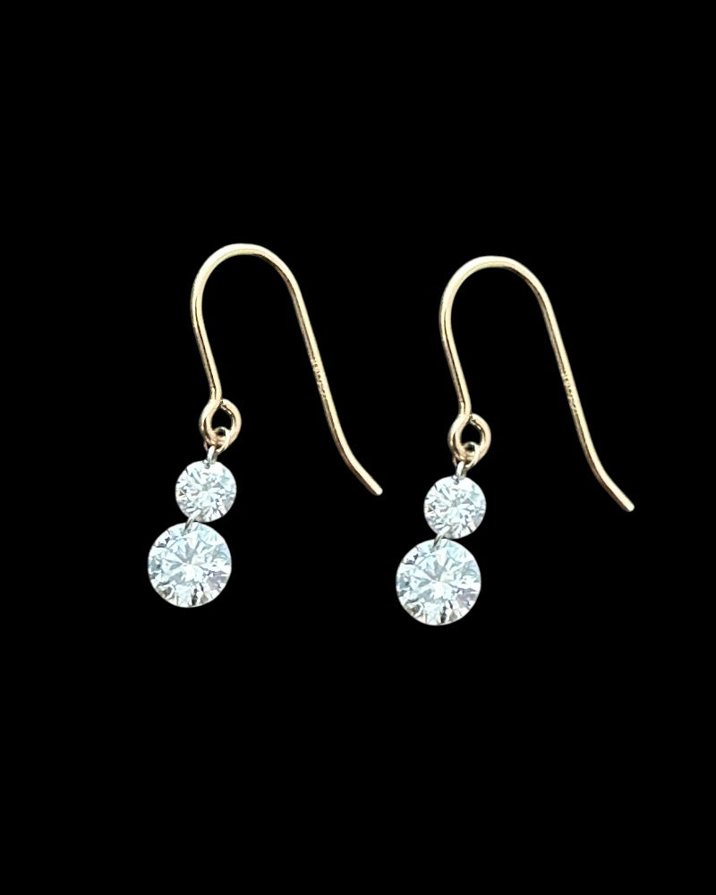 Round 3 Carat Floating Diamond Earrings