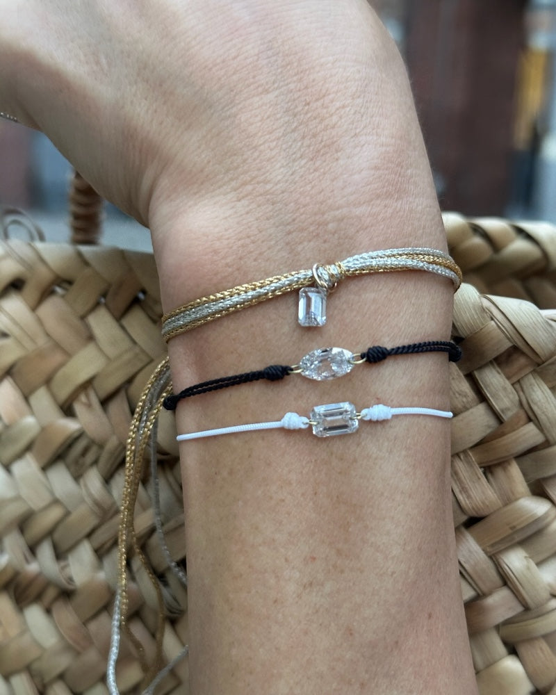 2 Carat Emerald Cut Diamond Thread Bracelet
