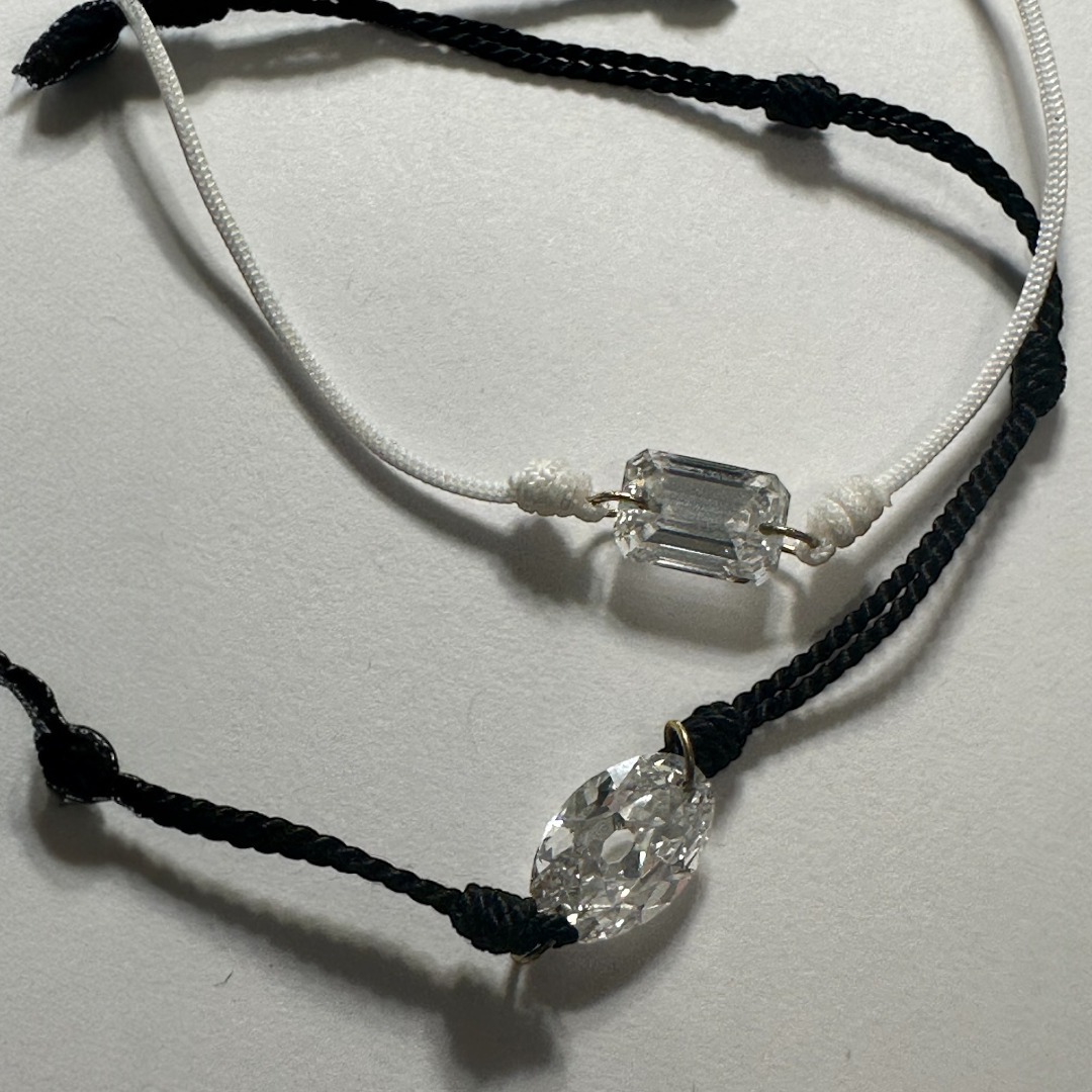 OVAL CUT TWO CARAT DIAMOND THREAD BRACELET