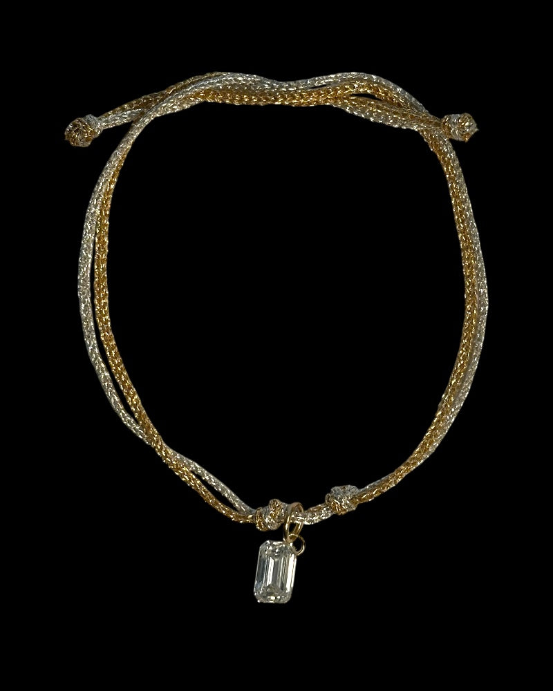 2 Carat Emerald Cut Diamond Thread Bracelet