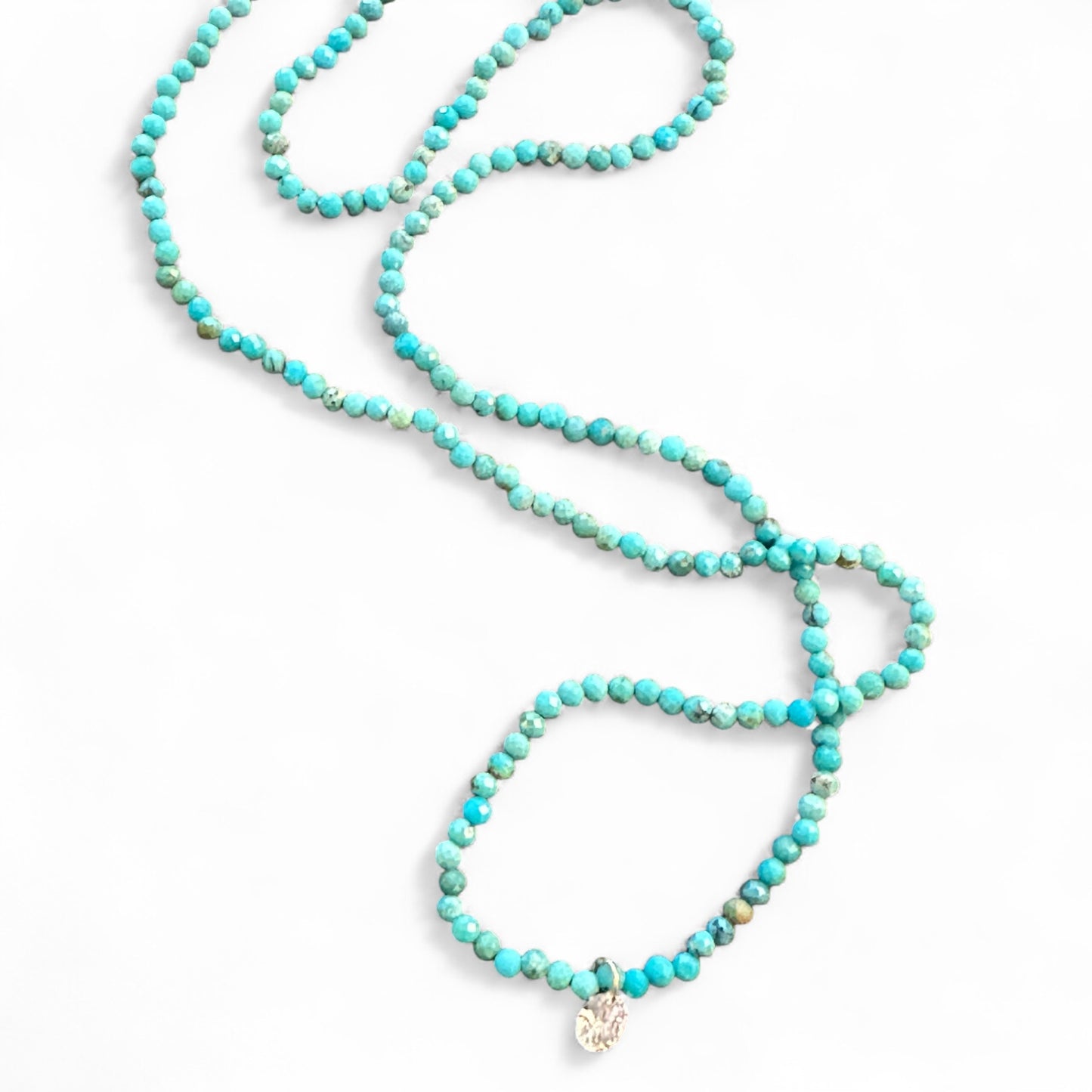 TURQOISE AND DIAMOND STRAND NECKLACE