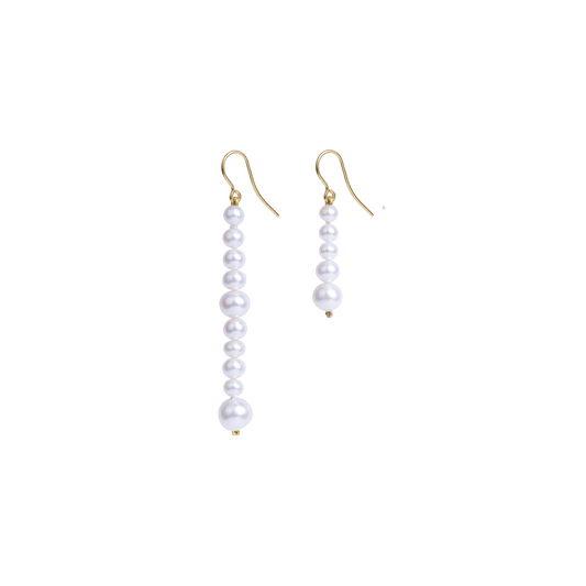 MISMATCHED PEARL DANGLE EARRINGS