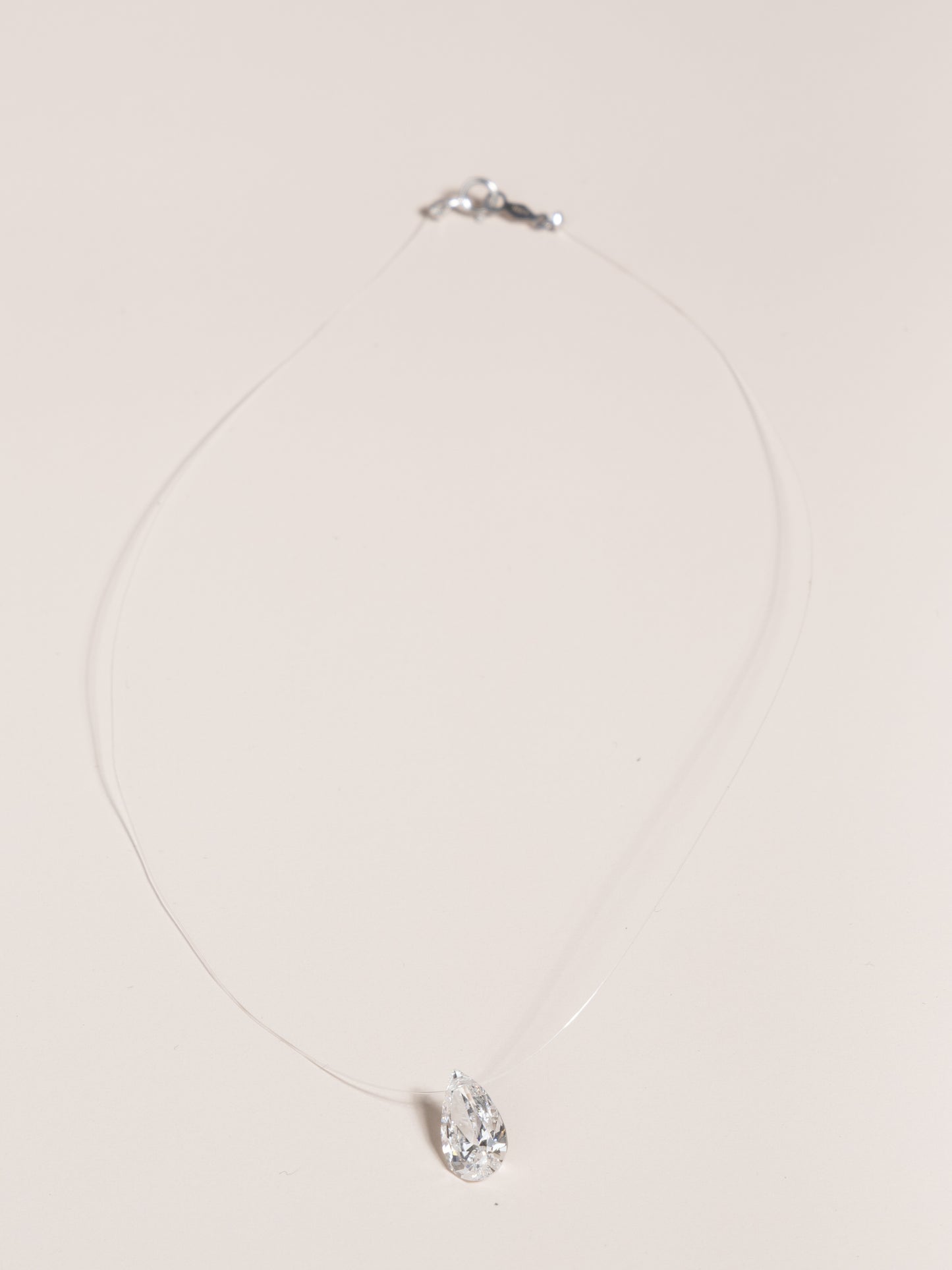 PEAR SHAPED FLOATING DIAMOND NECKLACE