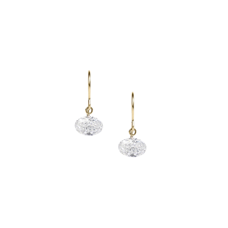 Floating Oval 2 Carat Earrings