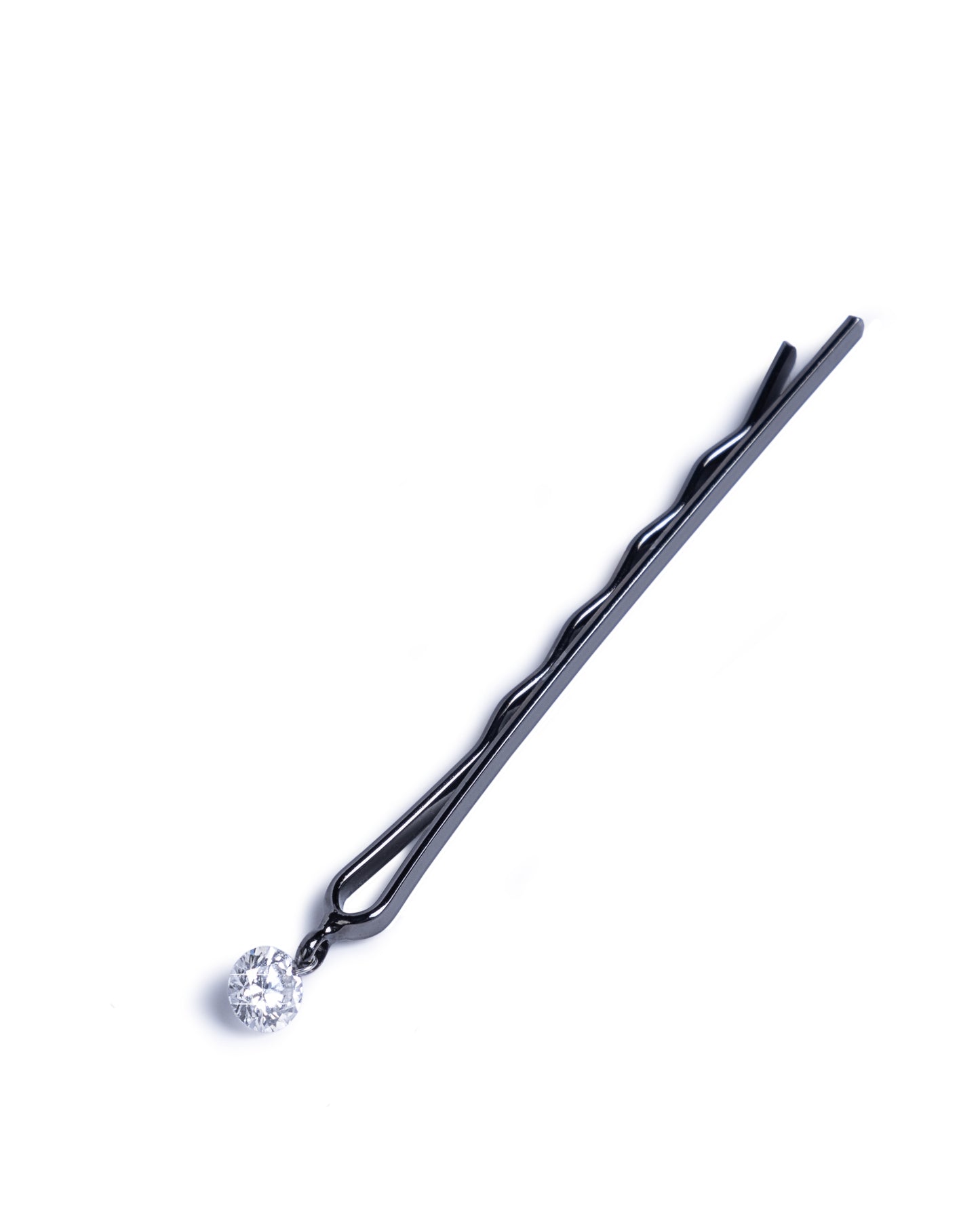 Classic Black Bobbi Pin With Diamond