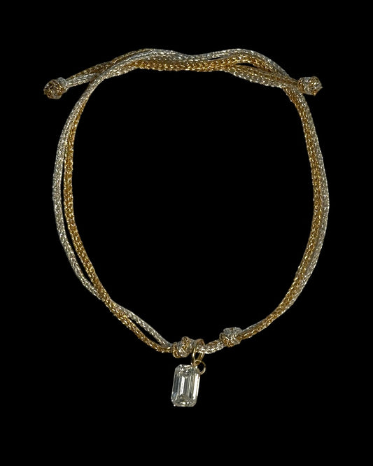2 Carat Emerald Cut Diamond Thread Bracelet