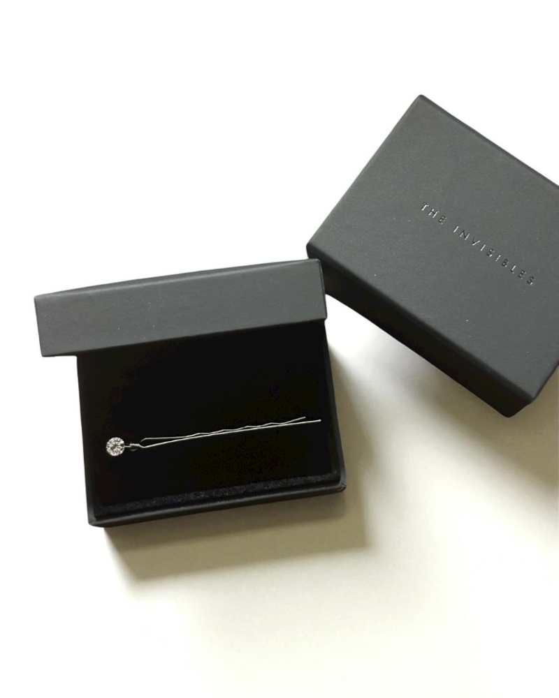 Classic Black Bobbi Pin With Diamond