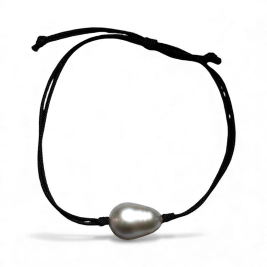 BLACK TAHITIAN PEARL THREAD BRACELET
