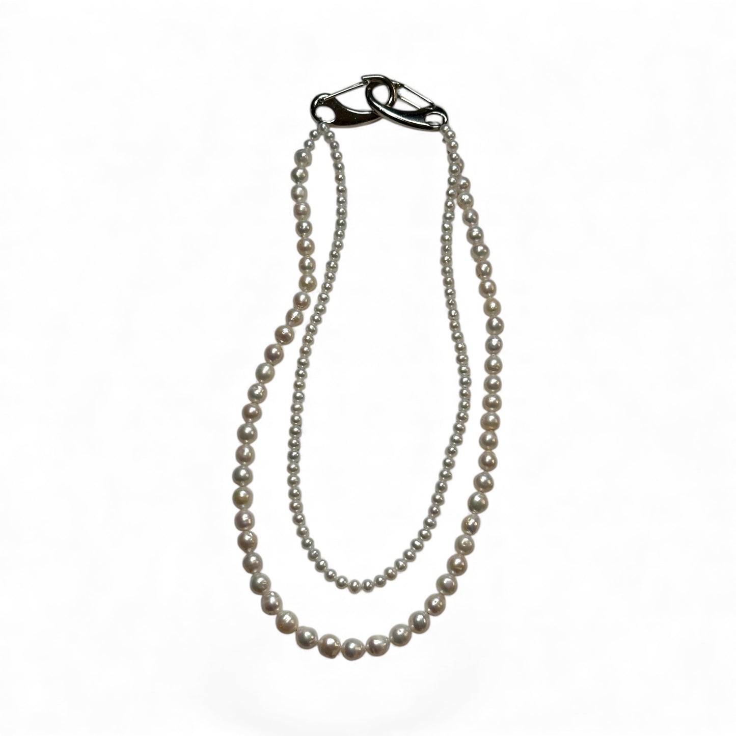 DOUBLE STRAND NATURAL PEARL HIP CHAIN OR NECKLACE