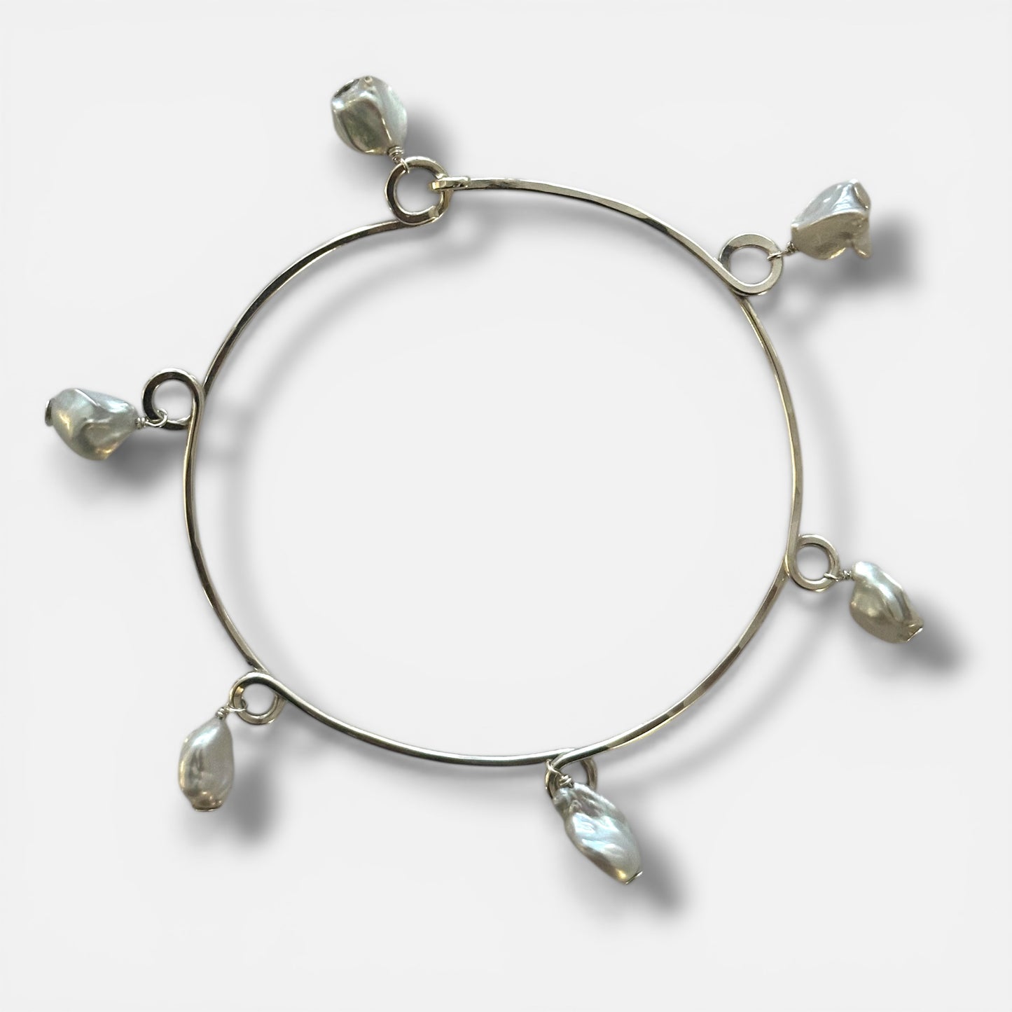 STERLING SILVER KESHI PEARL BRACELET