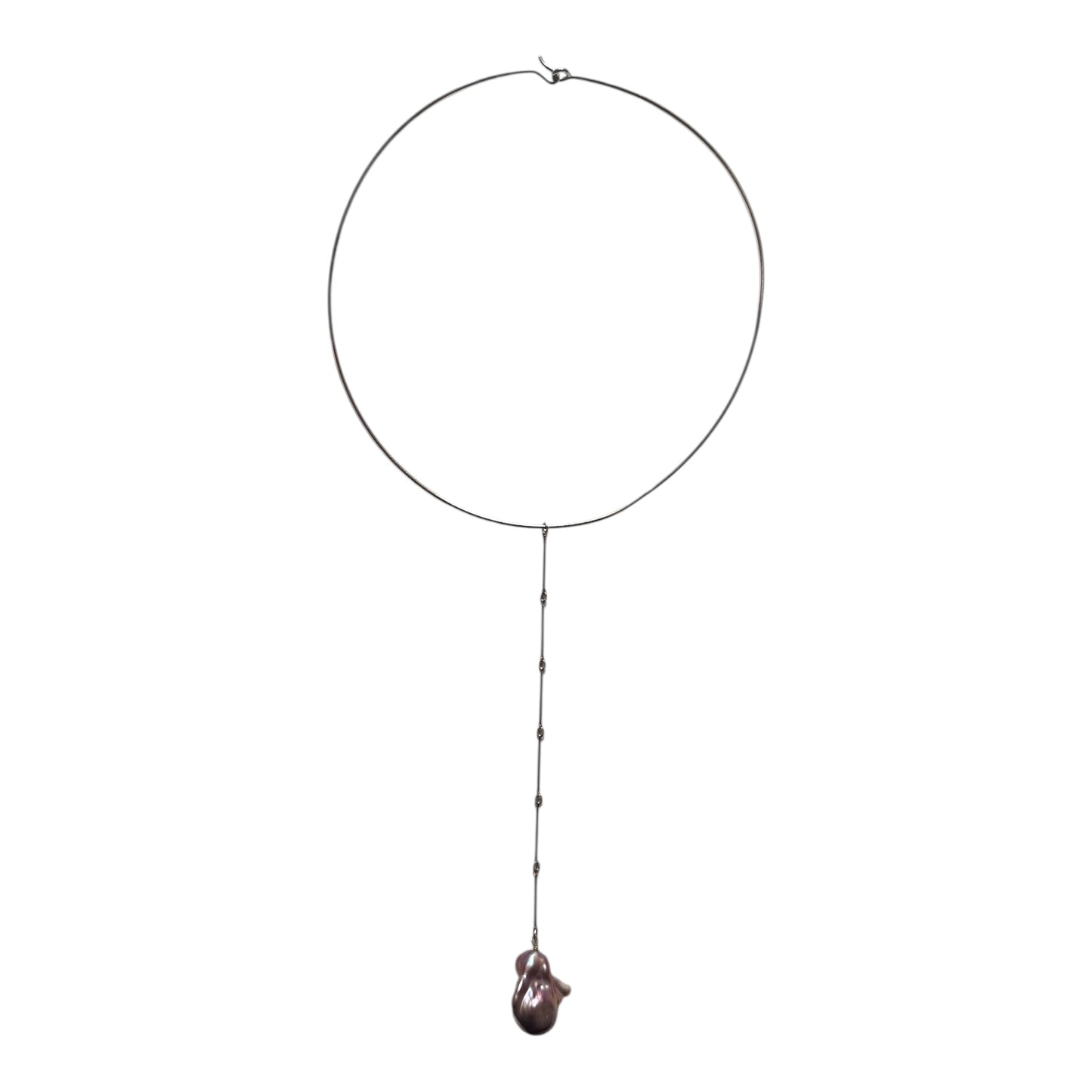 STERLING SILVER  BAROQUE PEARL NECKLACE