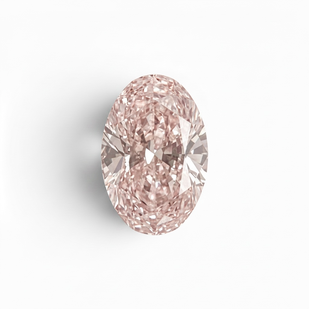 PALE PINK OVAL FLOATING DIAMOND NECKLACE