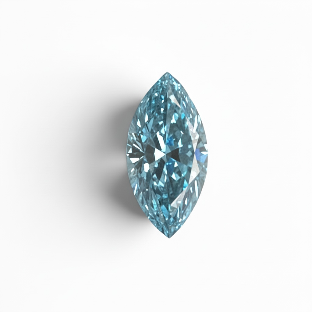 PALE BLUE MARQUIS FLOATING DIAMOND NECKLACE