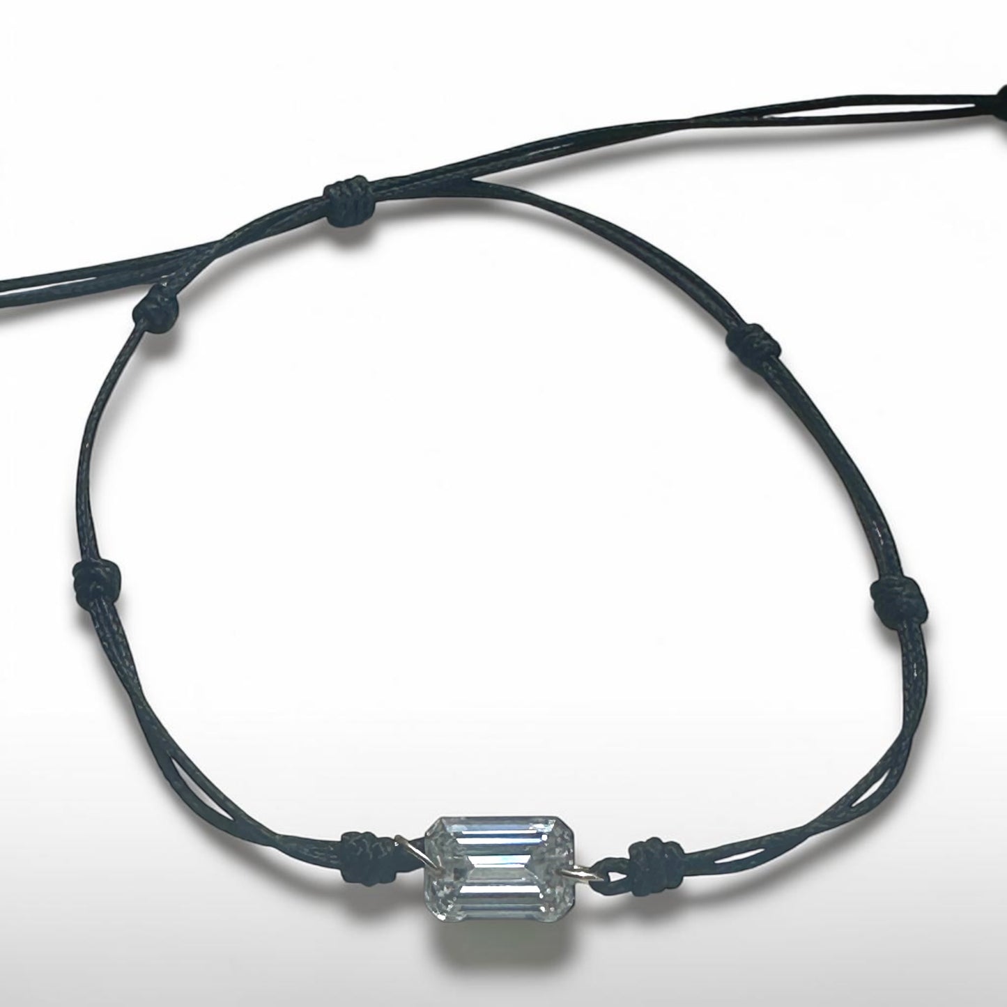 EMERALD CUT  DIAMOND THREAD BRACELET