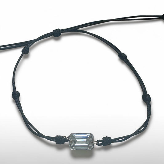 EMERALD CUT  DIAMOND THREAD BRACELET