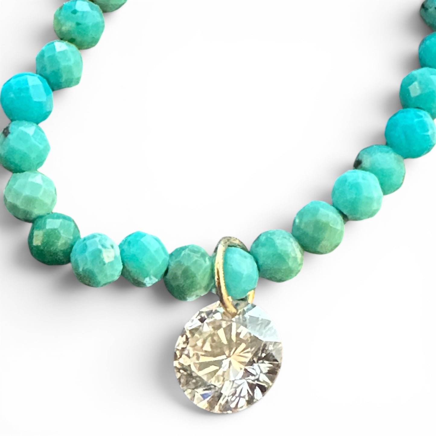 TURQOISE AND DIAMOND STRAND NECKLACE