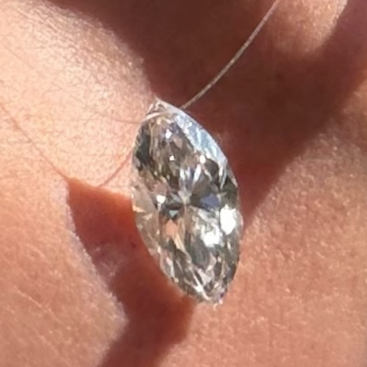 MARQUIS CUT FLOATING DIAMOND NECKLACE