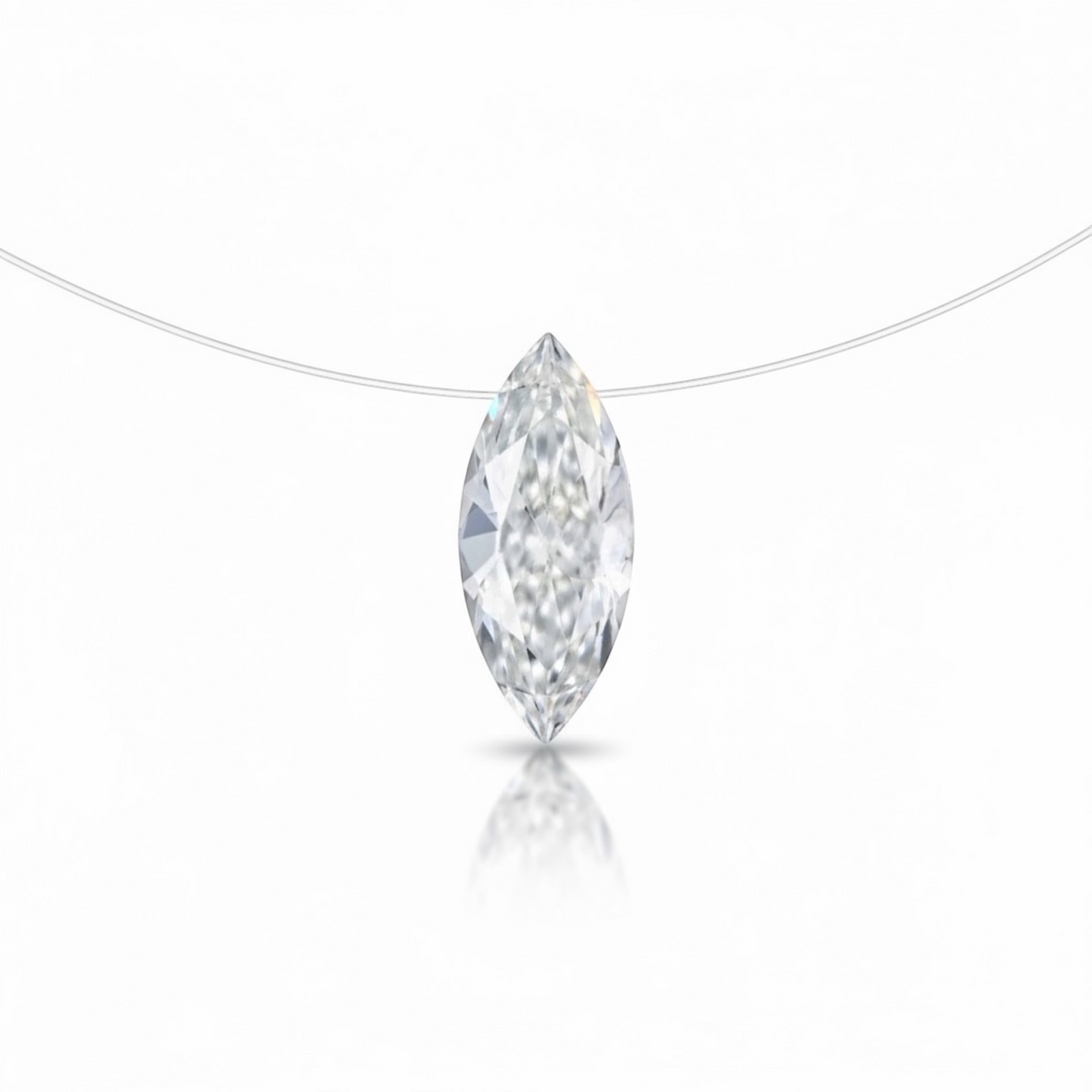 MARQUIS CUT FLOATING DIAMOND NECKLACE