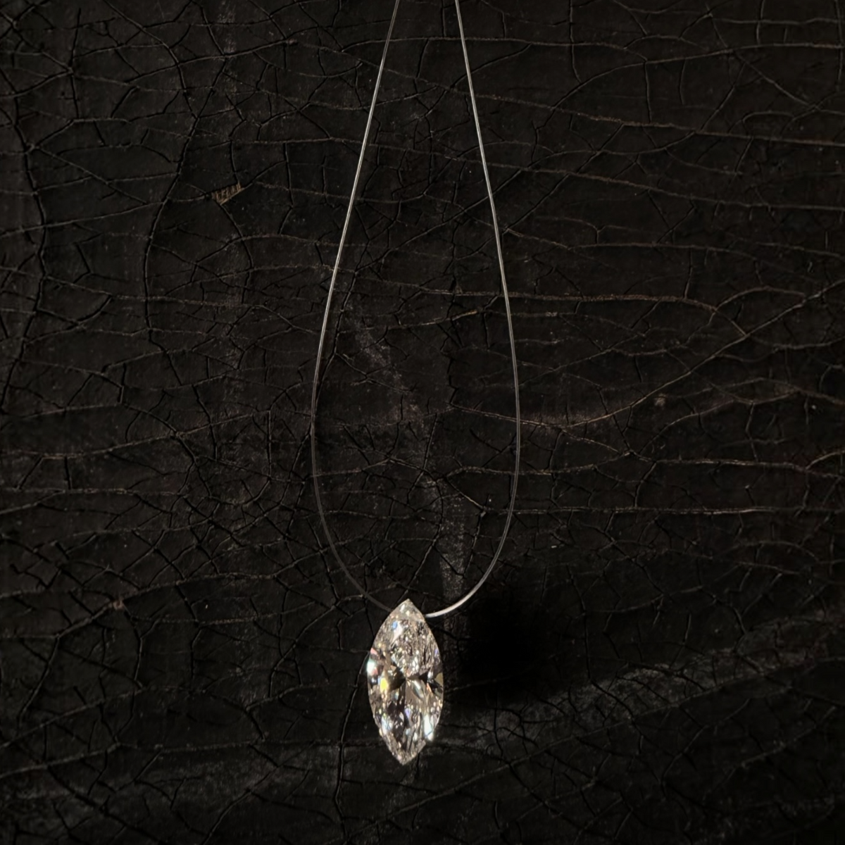 MARQUIS CUT FLOATING DIAMOND NECKLACE