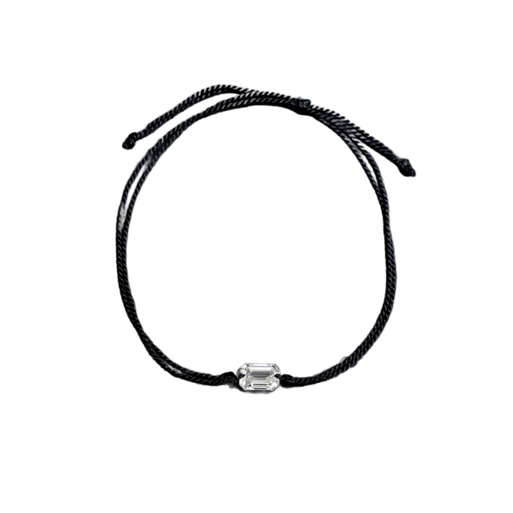 EMERALD CUT  DIAMOND THREAD BRACELET