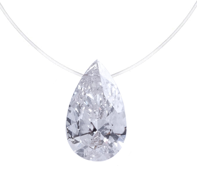 PEAR SHAPED FLOATING DIAMOND NECKLACE