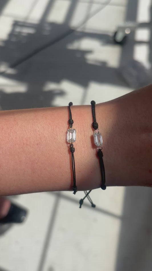 EMERALD CUT  DIAMOND THREAD BRACELET